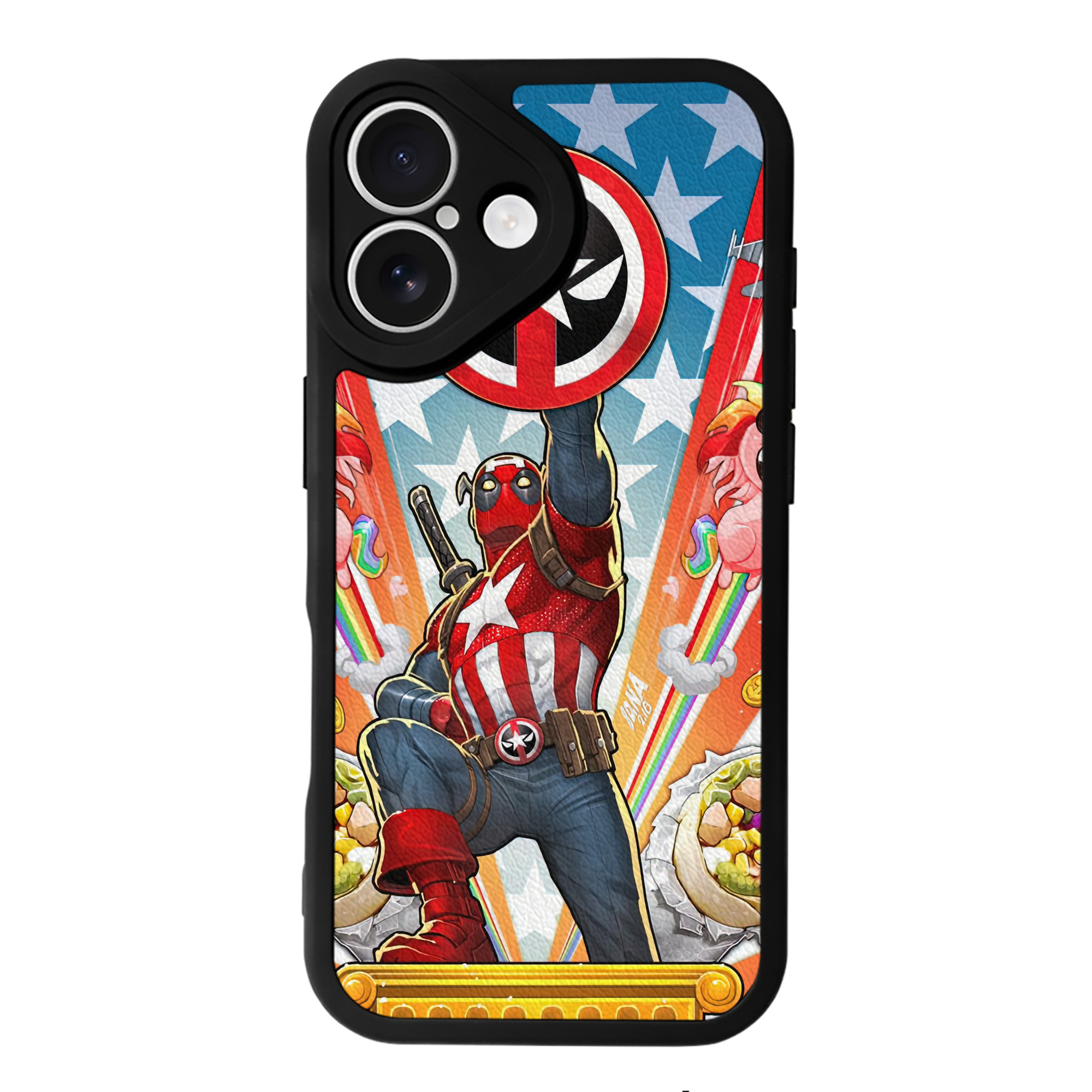 （画像用） Deadpool デッドプール 【iPhone 16シリーズ対応】シリコンスマホケース（レザー調） 材質：シリコン